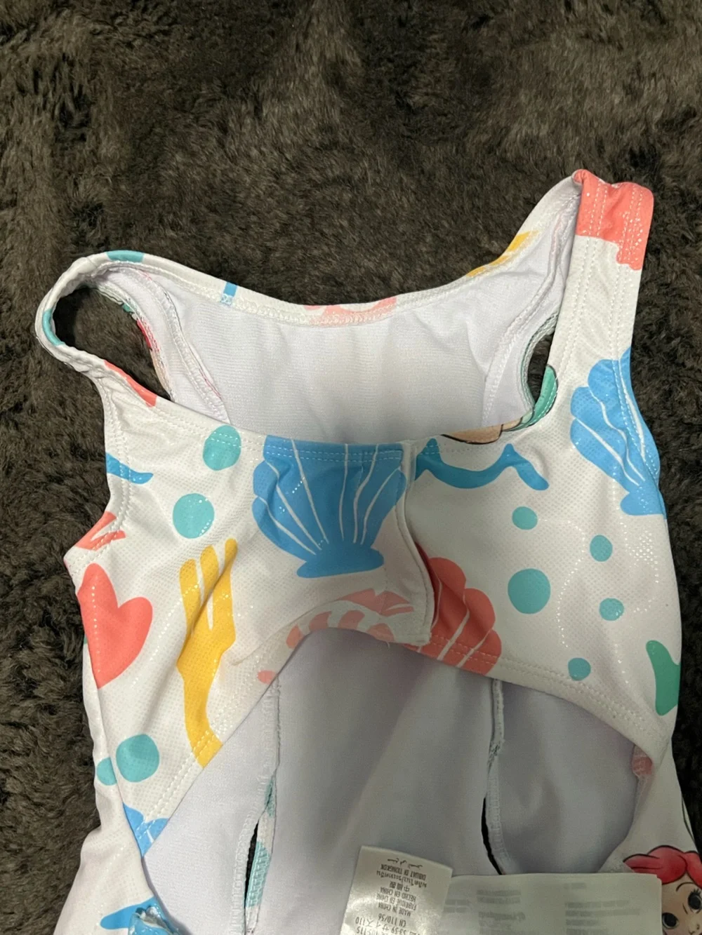Girls Disney Ariel Mermaid One-Piece Swimsuit Size 4